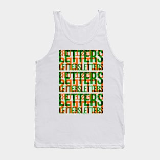 Letters Typography Stack (Green Orange) Tank Top